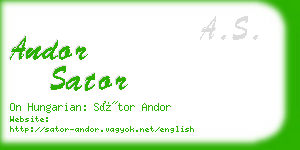 andor sator business card